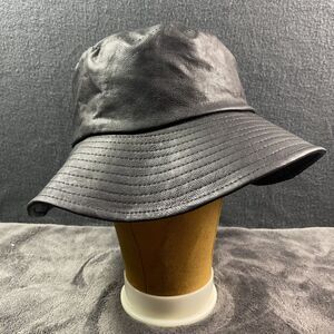 Anthropologie Faux Leather Bucket Hat Black Polyurethane Vegan Leather Womens OS